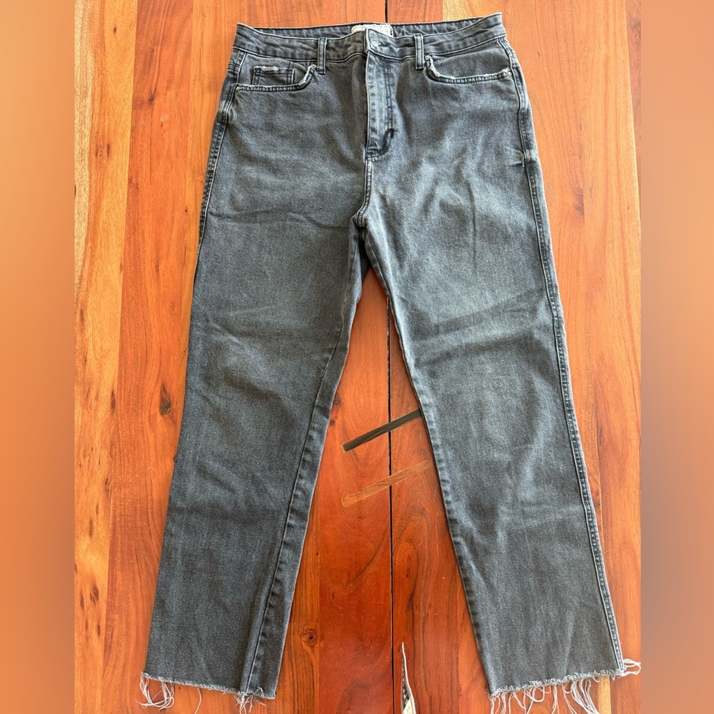 Free People Women's Gray Straight Leg Jeans